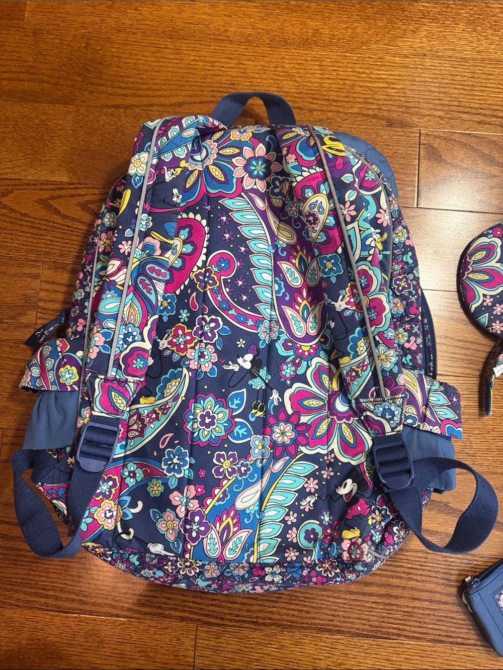 Vera Bradley Disney Floral Paisley Backpack Matching Ears Headband & Card Holder - Picture 3 of 15